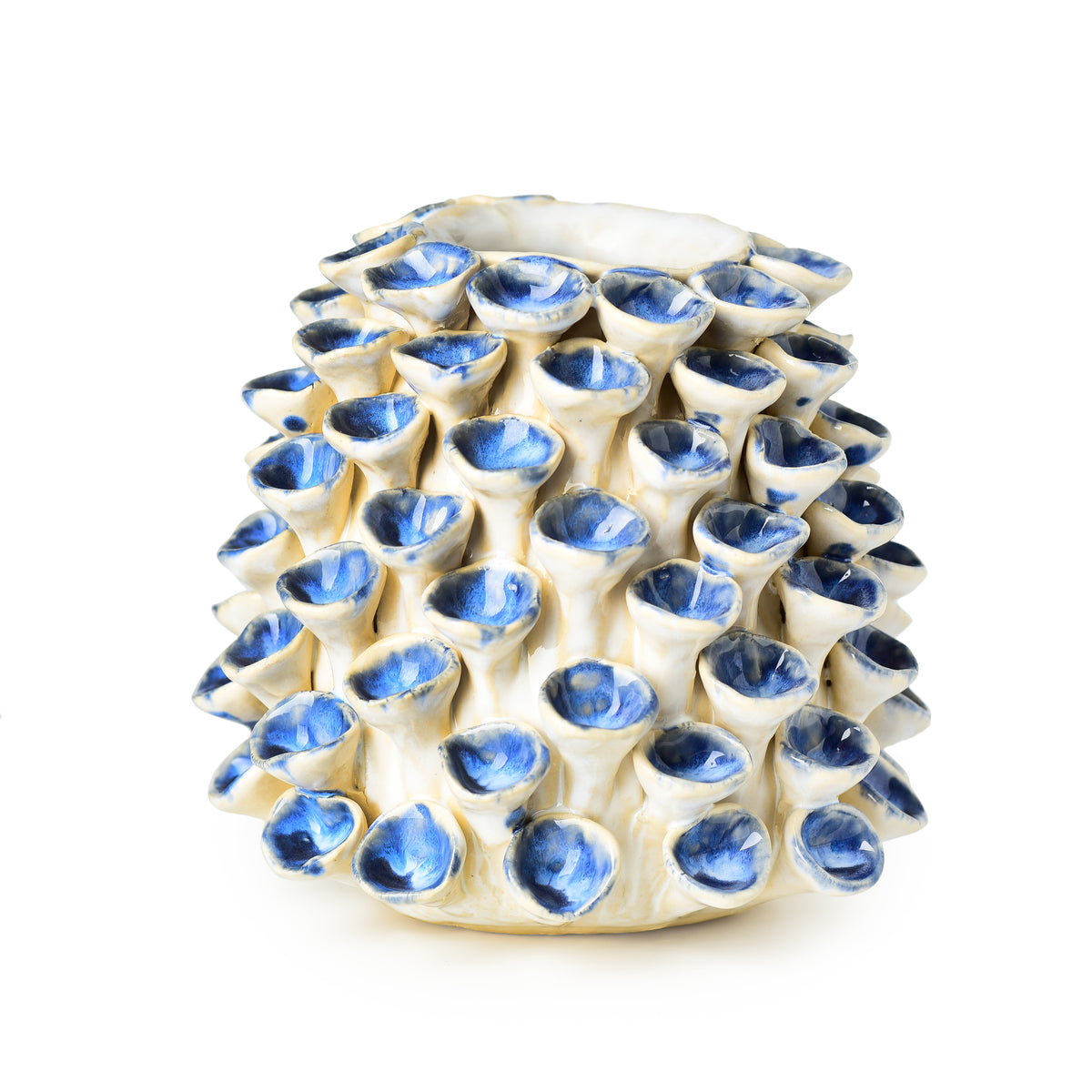 Stoneware Coral Vase Blue