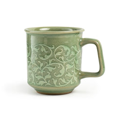 Celadon Kanok Design Set of Two Coffee Mugs