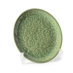 Celadon Carved Botan Flower Design Display Plate