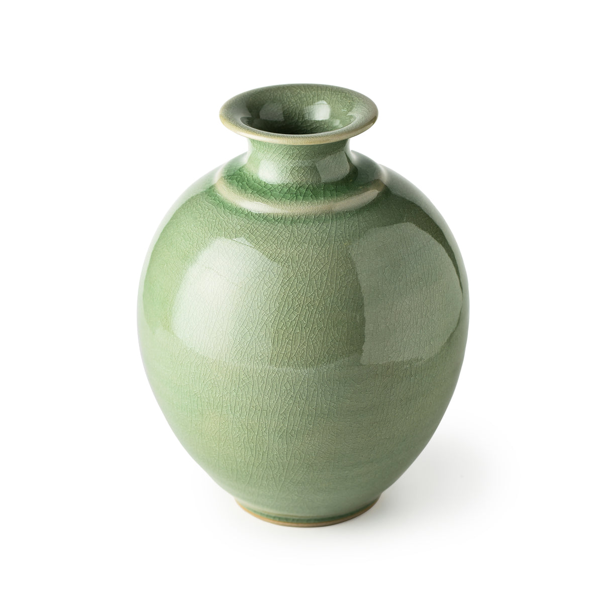 Celadon oval vase