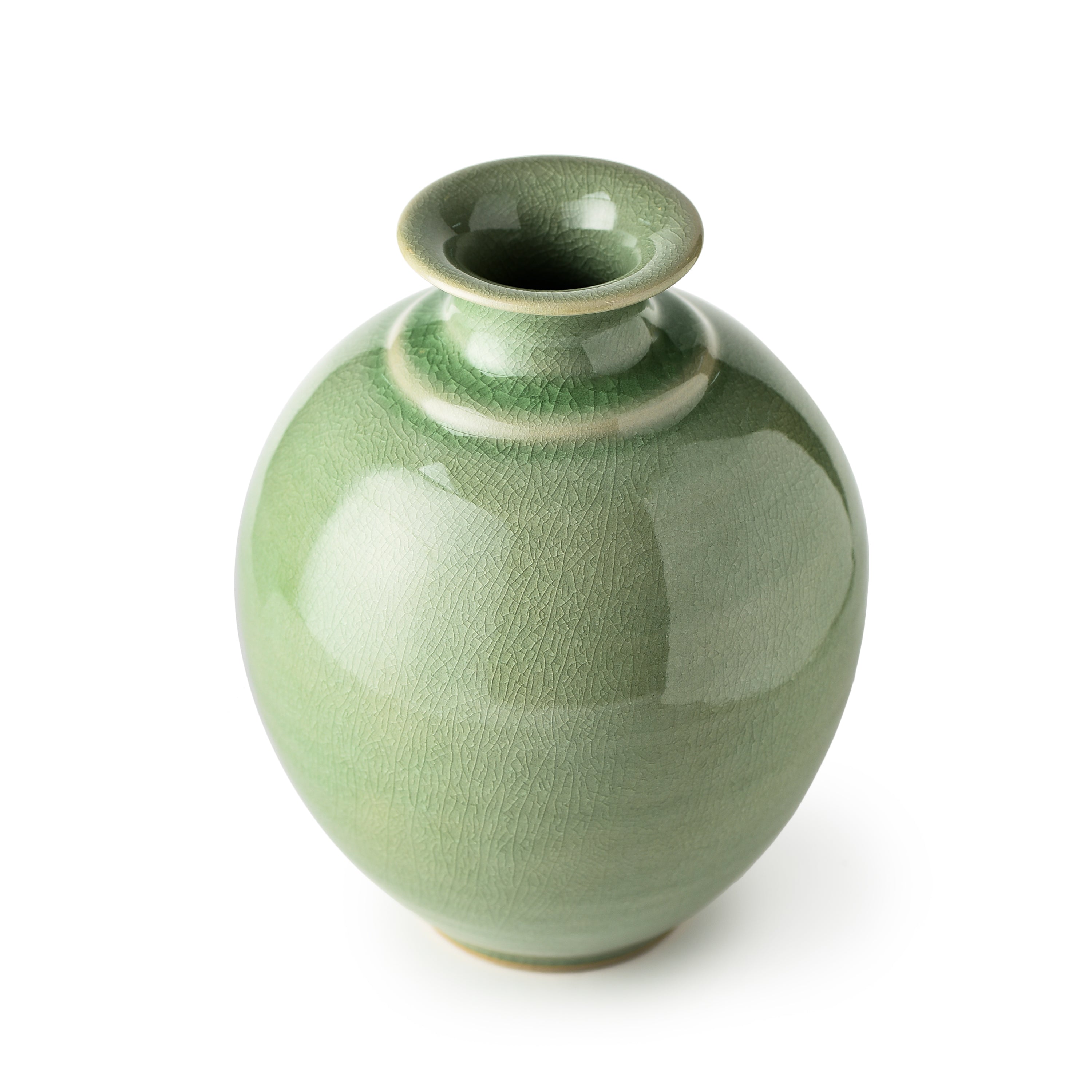 Celadon oval vase