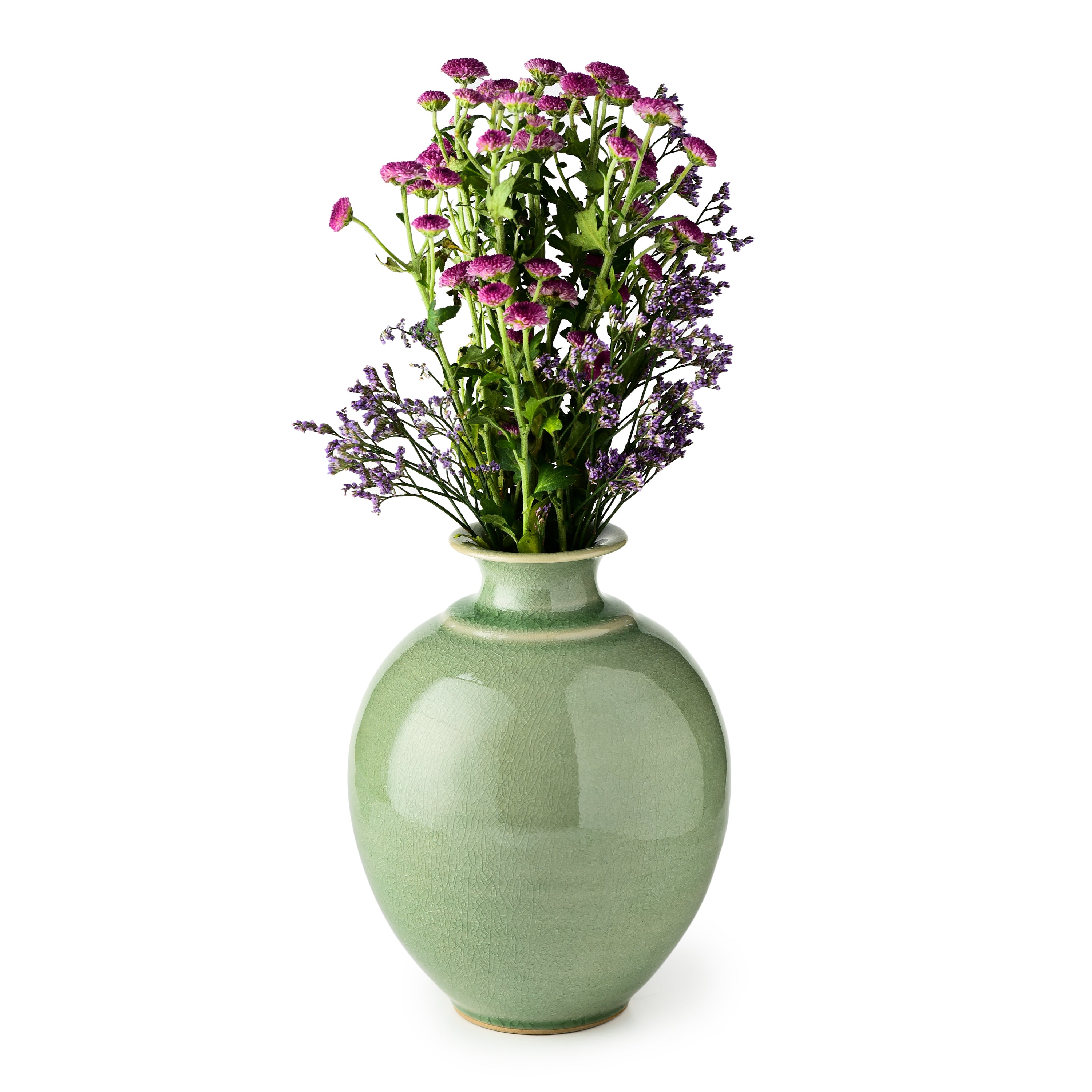 Celadon oval vase