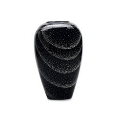 Lacquerware Vase With Eggshell Inlay With Swirling Patterns