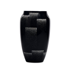 Lacquerware Vase With Eggshell Inlay With Geometric Abstraction
