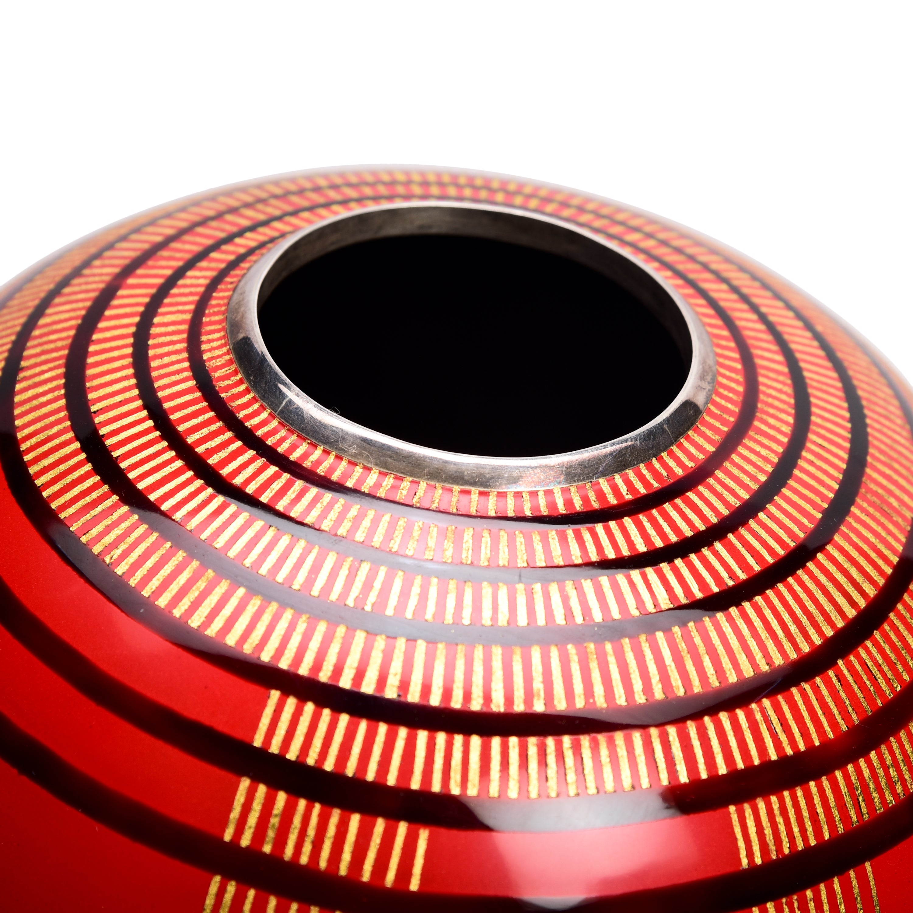  Lacquerware Art Deco Ball Vase