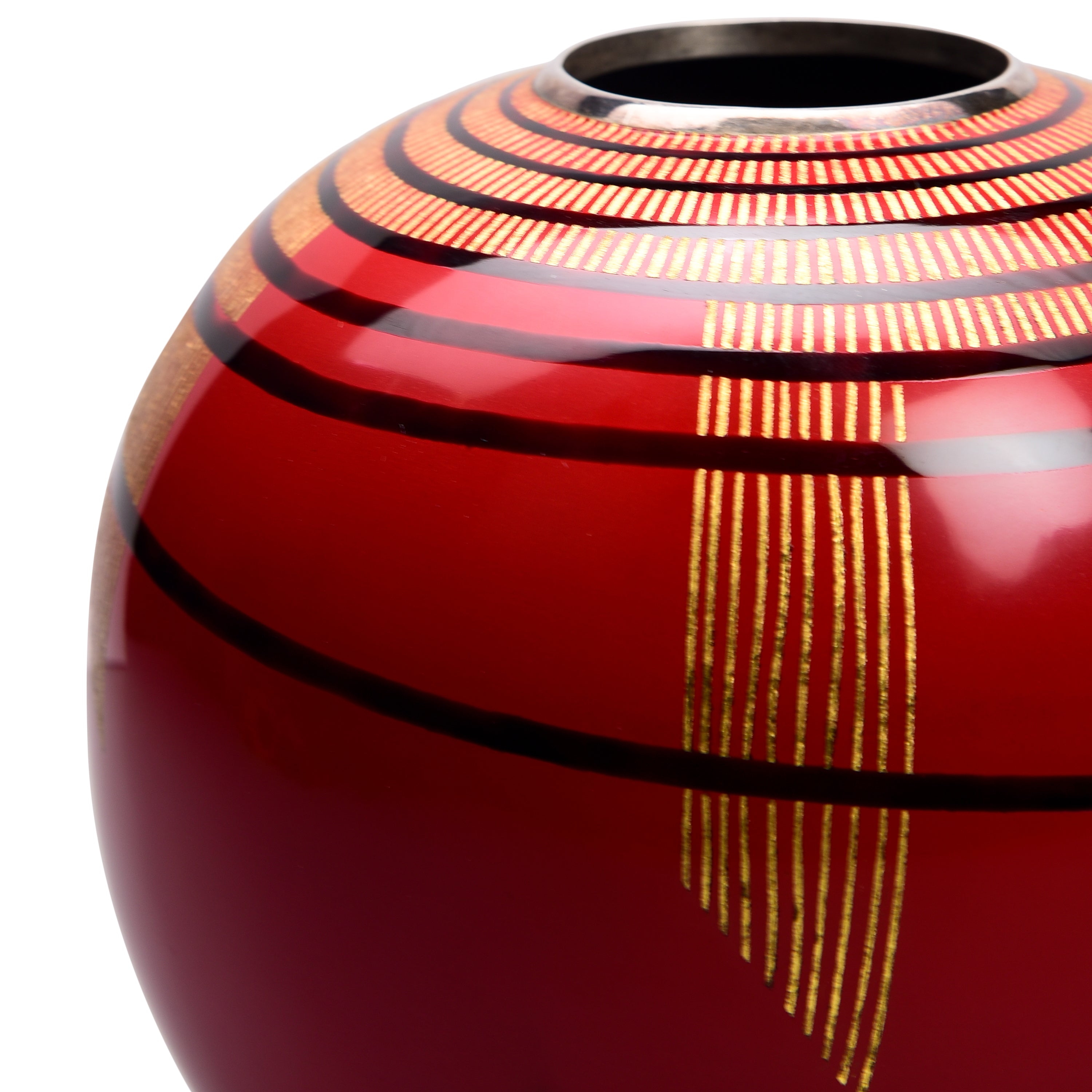  Lacquerware Art Deco Ball Vase