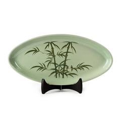 Celadon Display Plate Bamboo Motif