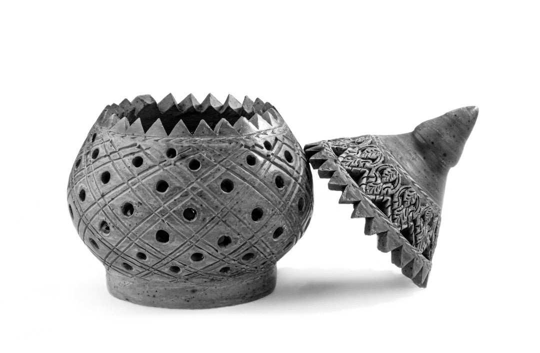 Conical Urn In Black Finish