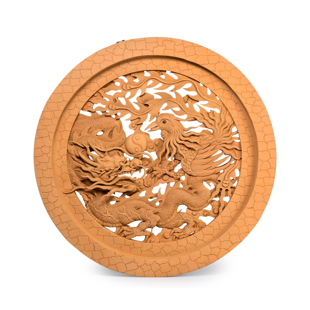 Dragon and Swan Wood Carving