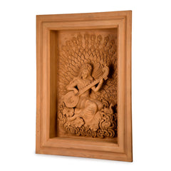 Goddess Saraswati Wood Carving