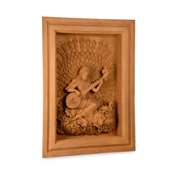Goddess Saraswati Wood Carving