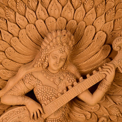 Goddess Saraswati Wood Carving